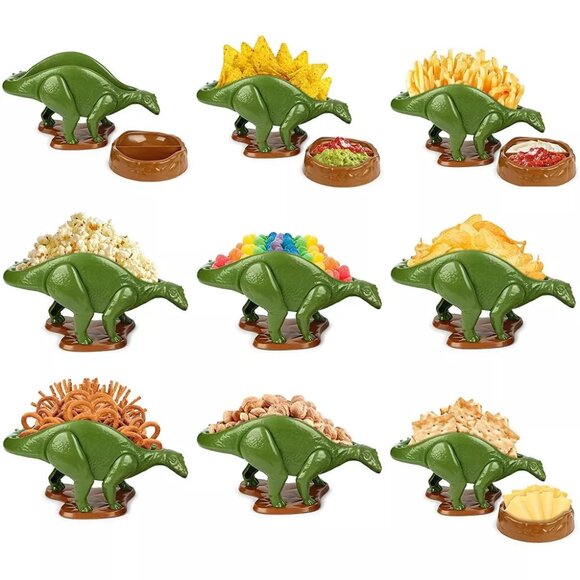 NACHOsaurus Dinosaur Snack + Dip Bowl Set | New in Box - Picture 4 of 7